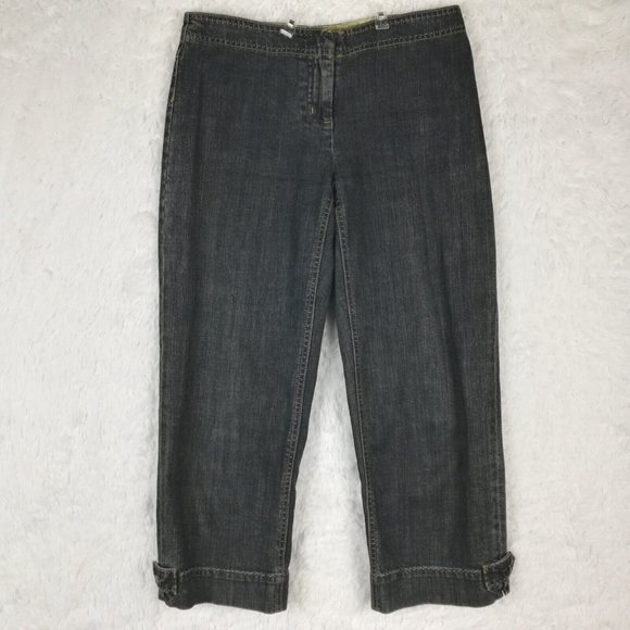 Cabi Womens Jeans Capri Wide Leg Blue Denim Dark Wash Low Rise 2 - Picture 1 of 13